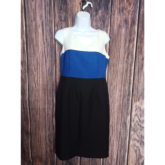 Black Label Color Block Sleeveless‎ Shift Dress Size 4 - Picture 1 of 4